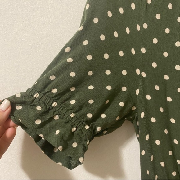 ZARA green polka dot midi dress XS - Picture 2 of 3